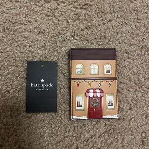 Kate Spade Festive House Card Holder in Tan and Brown
